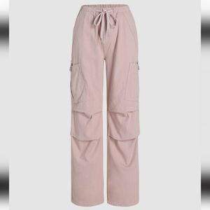 Denim Drawstring Cargo Pants